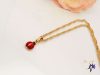 Xuping Mirka antiallergén piros katicás szett ,nyaklánc, gyűrű-18K
