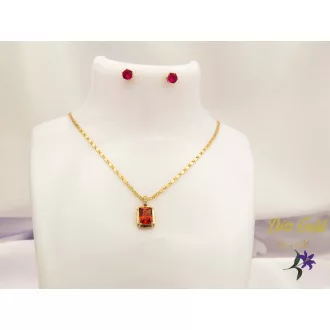   Dorotina -red antiallergén szett medálos nyaklánc, bedugós fülbevaló-18K 