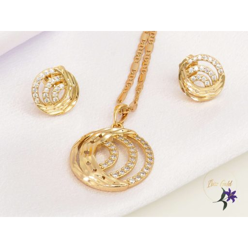 Xuping Donáta gold filled szett,nyaklánc,fülbevaló-18K 