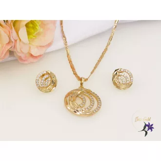 Donáta gold filled szett,nyaklánc,fülbevaló-18K 