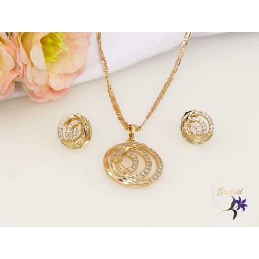 Xuping Donáta gold filled szett,nyaklánc,fülbevaló-18K 