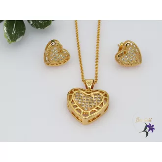 Liza gold filled szett nyaklánc ,fülbevaló-18K -CMJ