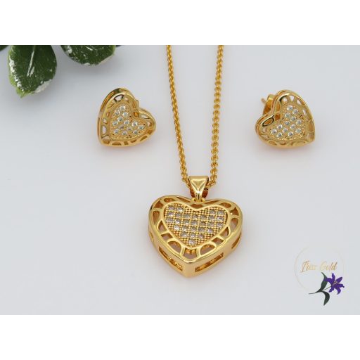 Liza gold filled szett nyaklánc ,fülbevaló-18K -CMJ