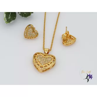 Liza gold filled szett nyaklánc ,fülbevaló-18K -CMJ