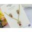 Anaisz antiallergén Swarovski pink köves cicás szett,nyaklánc fülbevaló-14K 