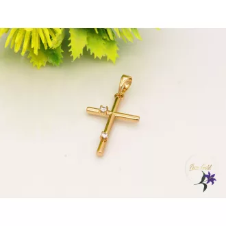 Goldfilled kereszt medál apró cirkóna kövekkel-18K