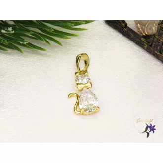Gold filled csupa cirkóna kőből cica medál-Gemma-14K