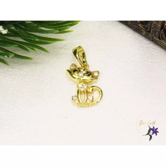 Gold Filled cica medál fehér cirkóna kővel-Doren-14K