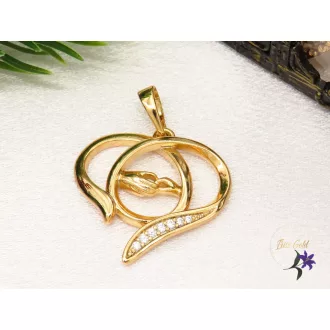   Gold filled szivalakú medál benne összefonódó kéz-Agneta-18K