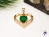 Xuping Gold Filled szívlakú medál zöld kővel-18K