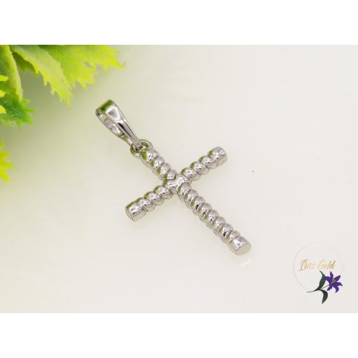 Gold filled kő nélküli kereszt medál-rodium