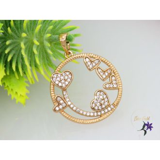   Xuping Citta Gold Filled köralakú medál szivecskékkel-18K 