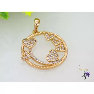 Citta Gold Filled köralakú medál szivecskékkel-18K 