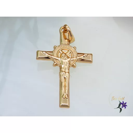 Elza keresszt medál jézussal -18K 