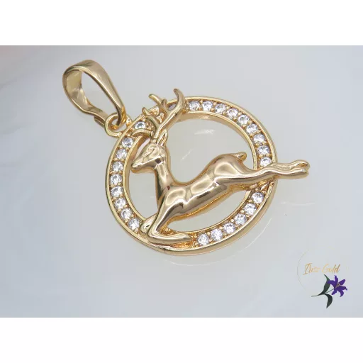 Tina Xuping szarvas medál -18K
