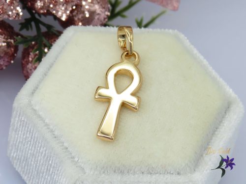 Géda antiallergén Ankh kereszt medál -18K 