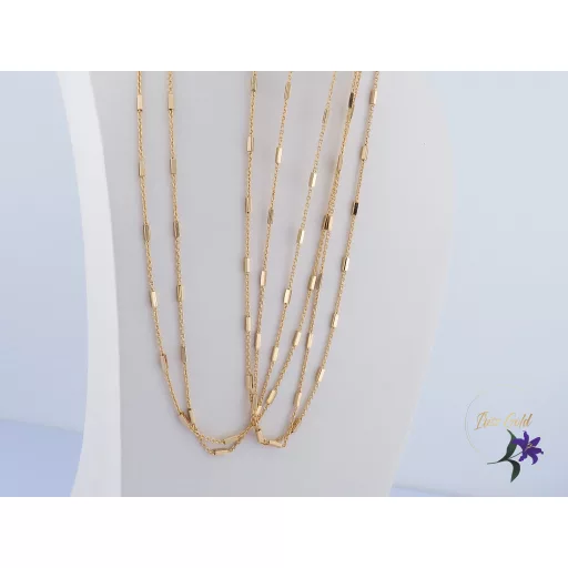 Gilda antiallergén masni medál szivecskével Anna lapos szemes láncon 45 cm 18K