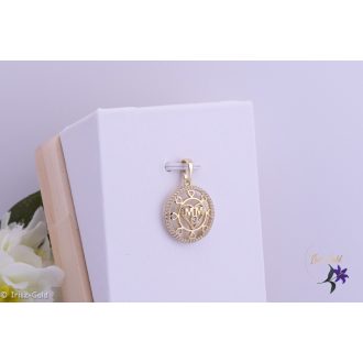   Hanne antiallergén " MOM" medál szív mintázattal-14K 