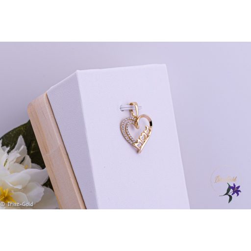 Kelli antiallergén " MOM" medál szív alakban-18K 