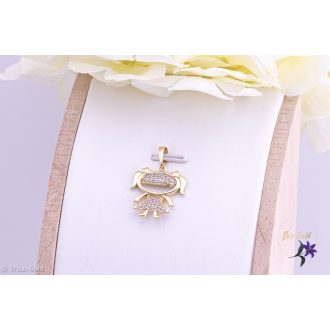 Noémi antiallergén kislányt ábrázoló medál-14K 