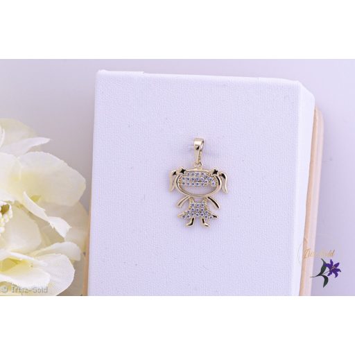 Noémi antiallergén kislányt ábrázoló medál-14K 