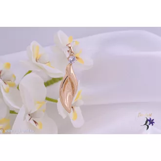 Zora goldfilled hosszúkás csavart medál-18K 