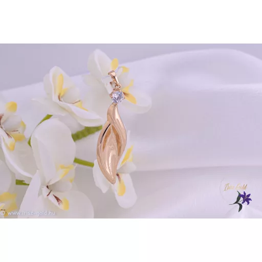 Zora goldfilled hosszúkás csavart medál-18K 