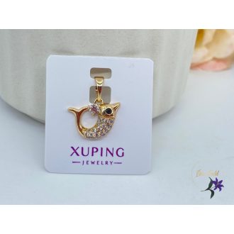   Xuping Villi antiallergén cirkónia köves delfin medál 18K