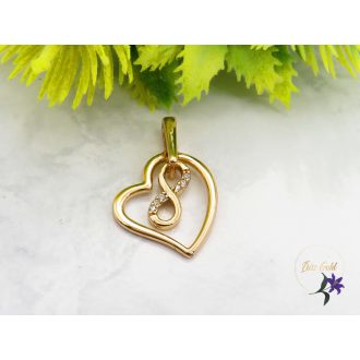   Xuping Kiara gold anitallergén szív alakú medál végtelen jellel 18K