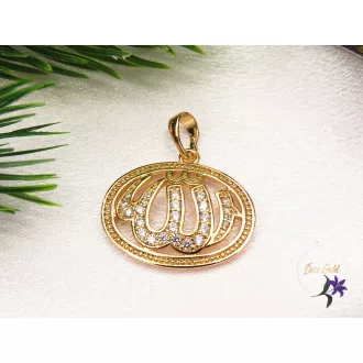 Gold filled ovális medál tűcirkon kövekkel-Minetta-18k 