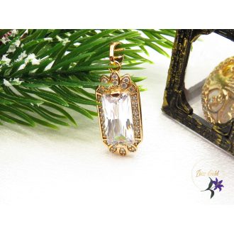 Xuping Gold Filled hosszú fehér köves medál -Hermina-18K