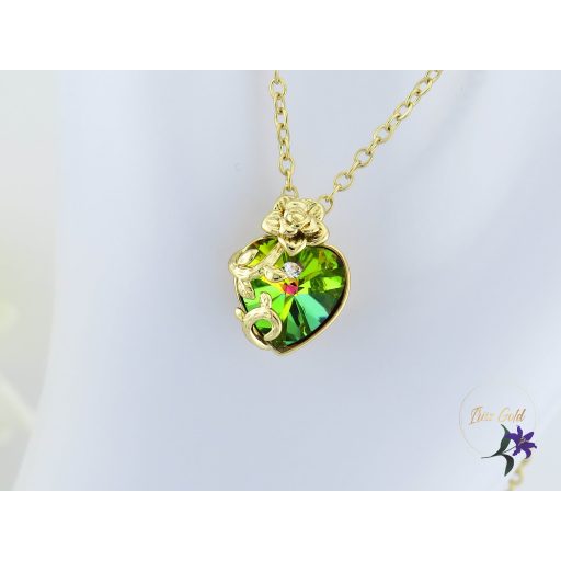 Henna antiallergén JingJing szinváltós Skristályköves medálos nyaklánc -14K 