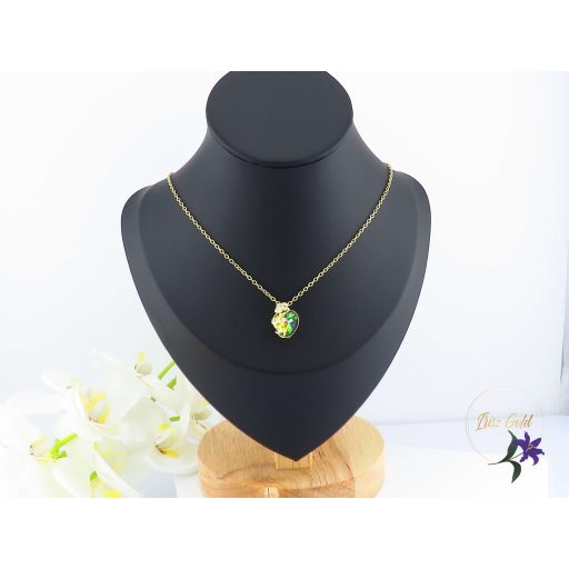 Henna antiallergén JingJing szinváltós Skristályköves medálos nyaklánc -14K 