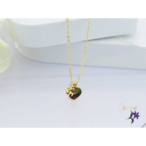 Henna antiallergén JingJing szinváltós Skristályköves medálos nyaklánc -14K 