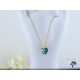 Henna antiallergén JingJing kék Swarovski köves medálos nyaklánc -14K 