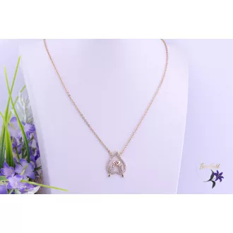   Seni goldfilled két szerelmes madárka szivecskében medálos nyaklánc-18K 