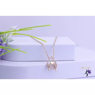   Seni goldfilled két szerelmes madárka szivecskében medálos nyaklánc-18K 