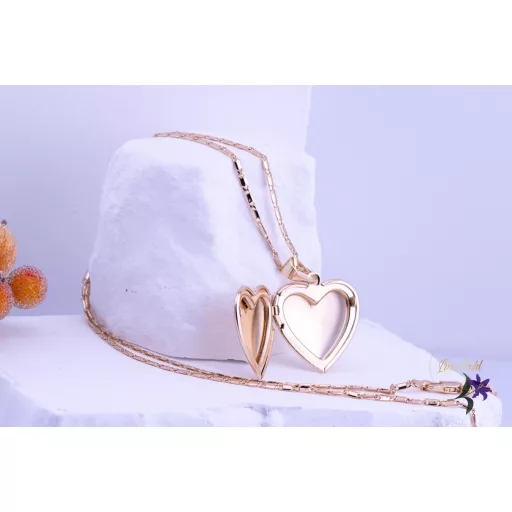 Anett goldfilled szív alakú " emlékőr " medálos nyaklánc-18K 