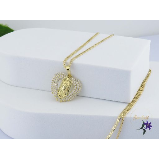 Elen Antiallergén SzűzMária medálos nyaklánc angyal szárnnyal-14K