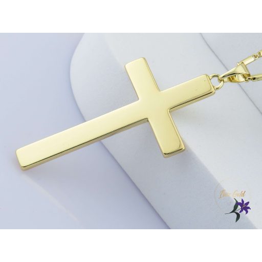 Héra antiallergén nagy keresztmedálos lánc-14K