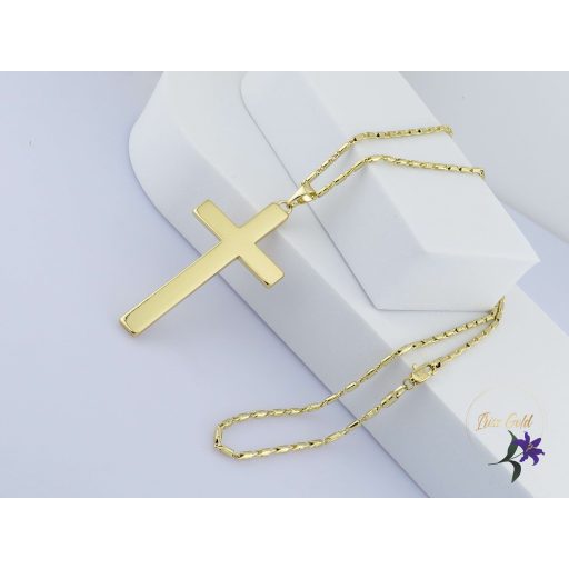 Héra antiallergén nagy keresztmedálos lánc-14K