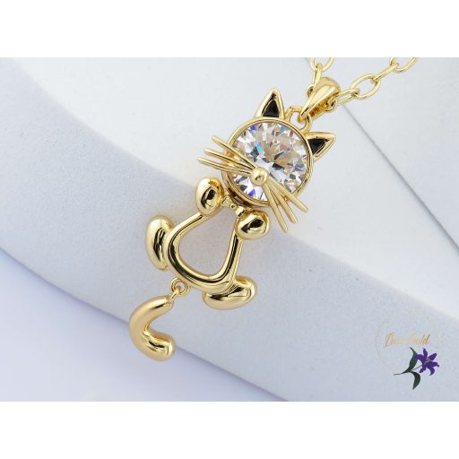 Lujzi antiallergén cicás medálos nyaklánc-14K 