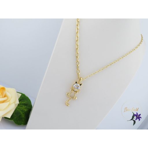 Lujzi antiallergén cicás medálos nyaklánc-14K 