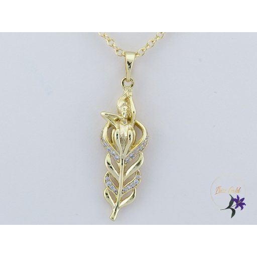 Vanda antiallergén női alak pálmaággal medálos nyaklánc -14K