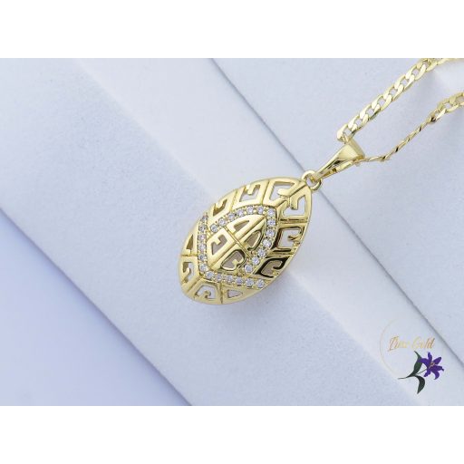 Zoé antiallergén hosszúkás medálos nyaklánc benne kereszt-14K