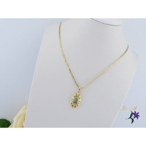 Zoé antiallergén hosszúkás medálos nyaklánc benne kereszt-14K