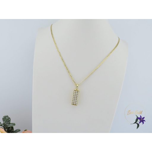 Bella antiallergén hosszú apróköves medálos nyaklánc-14K 