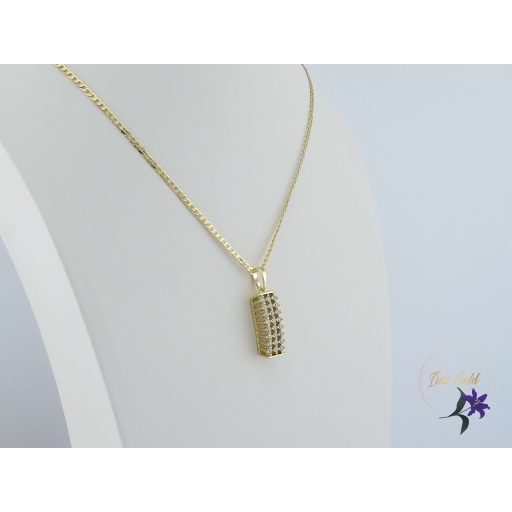 Bella antiallergén hosszú apróköves medálos nyaklánc-14K 