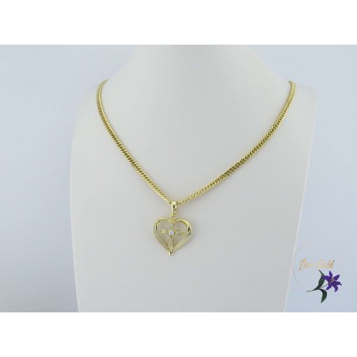 Roxana antiallergén medálos nyaklánc szívben kereszt-14K 