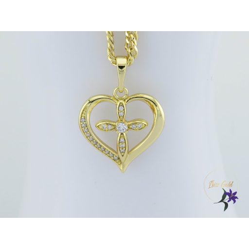 Roxana antiallergén medálos nyaklánc szívben kereszt-14K 